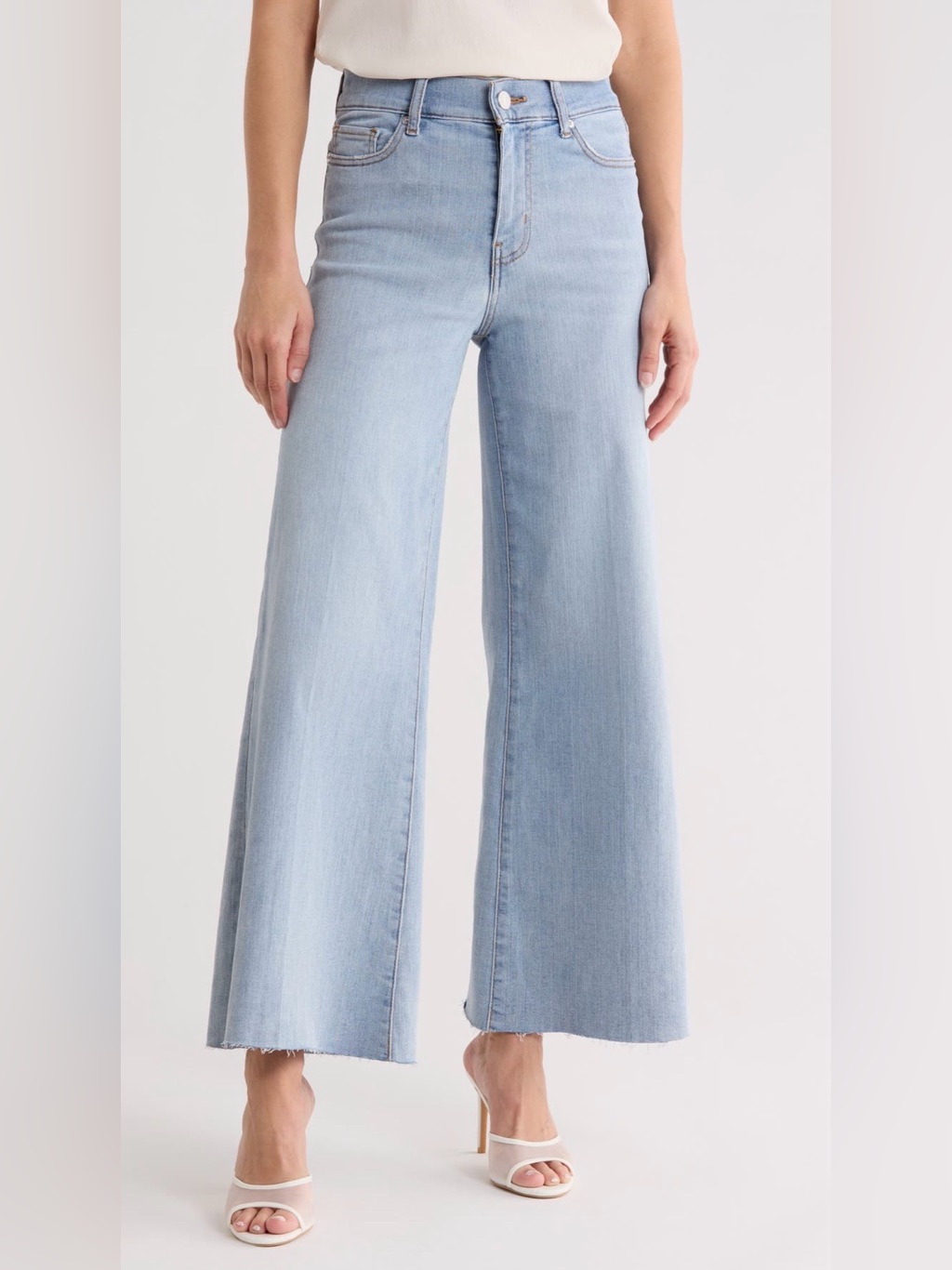 Frame Le Palazzo Wide Leg Raw Hem Jeans Size 26 Like New